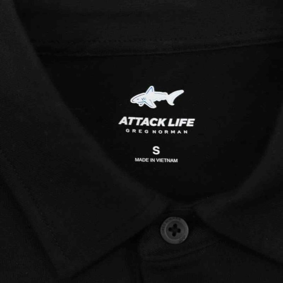 Greg Norman Attack Life  Mens Polo Table Shirt Black RapiDry Long Sleeve S New - Picture 12 of 12